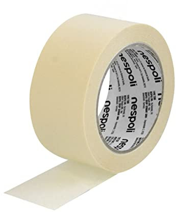 Nespoli – Nastro Carta Adesivo per Interni 50mm x 50m per Mascheratura Basic, Carta Gommata per Verniciatura Fai da Te - Nastro Imbianchino Facile da Strappare con Aderenza Sicura