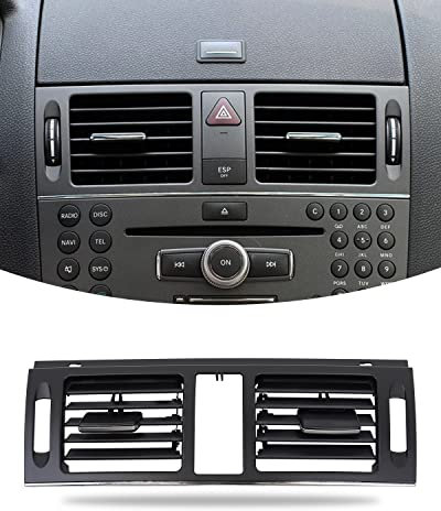 EULIMBQS Cubierta de salida de rejilla de aire central delantera para Mercedes Benz W204, panel de cubierta de salida de rejilla de ventilación de CA de repuesto para Clase C C300 C350 C180 AMG