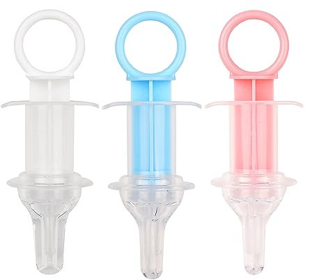 JNAWA 3Pcs Bambino Alimentazione Orale Siringa Alimentatore in Silicone con Ingresso Liquido su entrambi i lati Choke-Proof Capezzolo Feeder Infantile Siringa Alimentatore