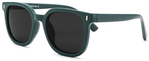 Pro Acme Polarized Kids Sunglasses Girls Boys,TPEE Rubber Flexible Square Shades Toddler Age 3-10(A5 Green Frame Grey Lens)