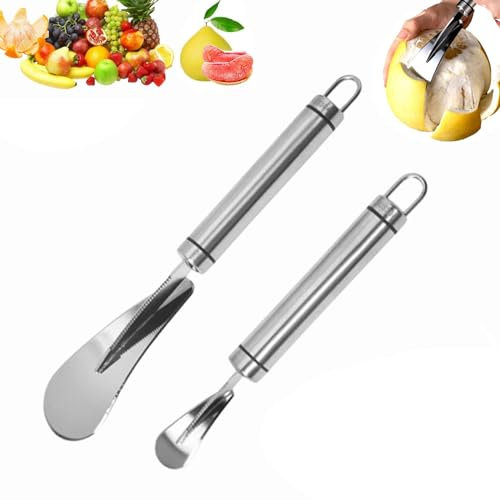 JJKTO Couteaux À Pamplemousse en Acier Inoxydable Et Écorceurs d'orange, Outils De Coupe De Pamplemousse D'agrumes, Couteaux Depour Le Citron, L'orange Et Le avec des Bords Dentés