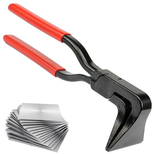 Falzzange: 90° Abkantzange Breit 60 mm Falzzange Blechzange Abfalzen Werkzeug mit Rutschfestem Griff erprobtes Dachdecker Werkzeug für Heimwerker(Rot)