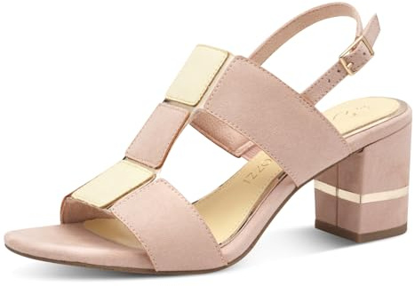 MARCO TOZZI Sandali da donna con tacco elegante vegano, rosa (Powder Comb), 41 EU, Powder Comb, 41 EU