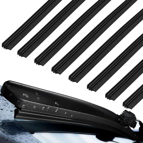 8 Piezas Repuesto Universales Goma Limpiaparabrisas, 80 cm Material resistente Goma Repuesto Limpiaparabrisas,Universales y Duraderas Tiras Goma, para Coches y Vehículos