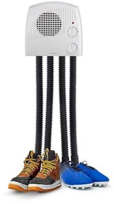 NEDIS Shoe Dryer, Wall Mounted Fan Heater with 4 Air Exhausts, 120min Timer, 45°C, 350W, Overheat Protection - White