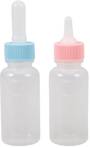 HOMSFOU Biberones para Mascotas Pequeños 2 Piezas 50 Ml Silicona Alimentación Leche Gatitos Cachorros Destete Comedero Agua Estación Alimentación Mascotas Domésticas