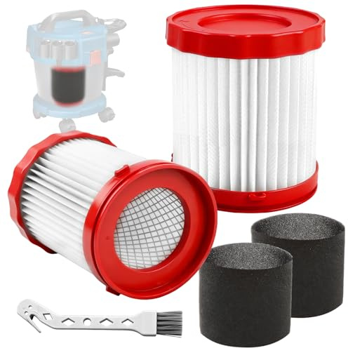 2 stycken HEPA-filter för Bosch gas 18 V, GAS18V-3/GAS18V-10L dammsugare ersättningsfilter, VF320H reservdelar för Bosch, Hepa-filtertillbehör med rengöringsborste