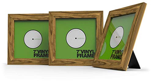 Glorious Vinyl Frame Set 7 Rosewood - 3 marcos de cubierta de vinilo para discos de 7'', muestra tus discos favoritos con estilo