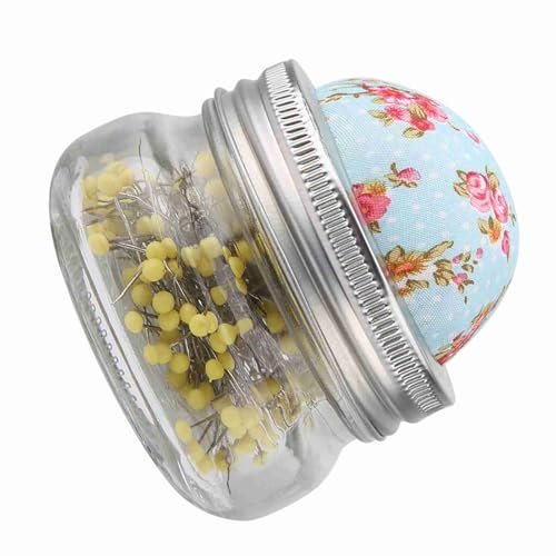 Nadelkissen für Glasflaschen, Edelstahl Nadelhalter, DIY Nähzeug mit Perlen und Rundem Design, große Nadeln, dekorative Hauptdekoration