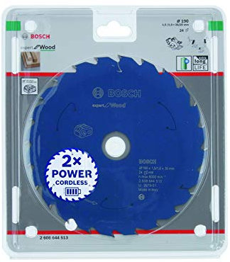 Bosch Professional Disco de sierra circular Expert for Wood (madera, 190 x 30 x 1,5 mm, 24 dientes, accesorio de sierra circular sin cable)