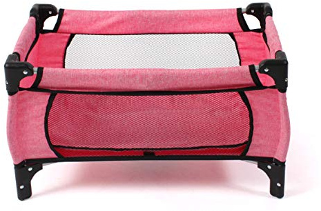 Bayer Chic 2000 653 57 - Lit de voyage de luxe pour poupées, jusqu'à 50 cm, couleur Rose