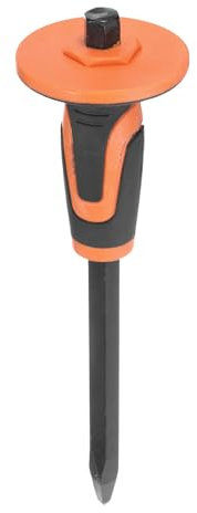 QUARKZMAN Burin de Maçonnerie 11,8 Pouces Garde à Main Tête Pointue en Acier Au Carbone de Qualité Burin Roche Béton Mortier Pierre Brique La Casse La Sculpture La Démolition La Séparation