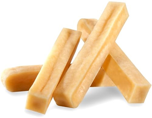 WOW BITES Premium Kaukäse für Hunde – Langer Kauspaß aus natürlicher Milch – Kaukäse Hundeknochen - Extra Klein Käsestangen – (100 g, 4er Pack, XS)