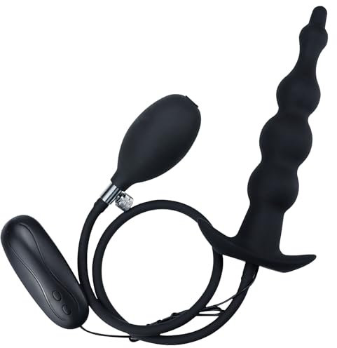 AMAZBEE Plug Anale Vibratore Gonfiabile in Silicone con Pompa 12 modelli di Vibrazione Masturbatore Femminile Perline Anali Diffusore Anale SM Giocattoli Sessuali per Donne Uomini Coppie