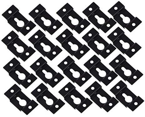 CAXUSD 20pezzi Ganci Buco Della Serratura Per Impieghi Gravosi in Ferro Staffe Da Parete Per Altoparlanti Confezione Da Ganci Per Pareti