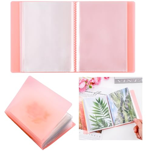 OTCRAFT 40 Pages/Set A6 Sticker Photo Storage Album; Stamp Cutting Dies Storage Book Organizer Folder for Postcards Stickers, Photo, Clear Stamps, and Cutting Dies 11.2x6.4inch (Orange)