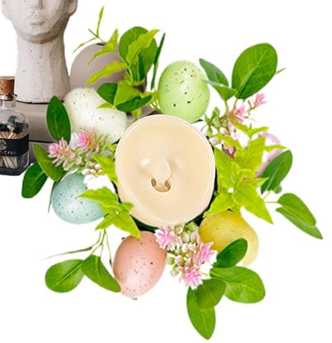Ghirlanda di candele, anelli, piante artificiali, ghirlanda di candele pasquali, decorazione da scrivania, decorazione per candele, decorazione da tavolo, centrotavola per camera da letto