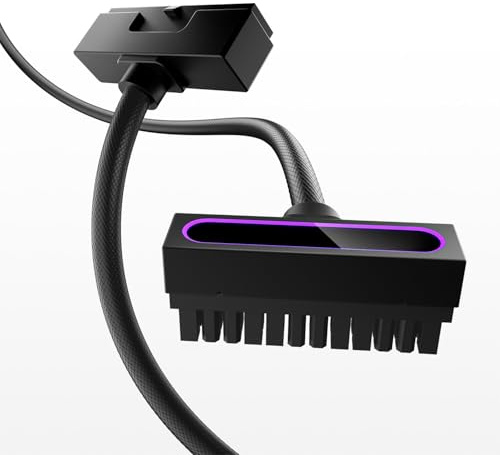 AsiaHorse Hydrus 24Pin PSU Kabelverlängerung, PC 24 Pin Sleeved Cable für 24 Pin ATX [18AWG] Netzteil Cable Extensions, 5V 3Pin ARGB SYNC für Asus Aura, ASRock und mehr