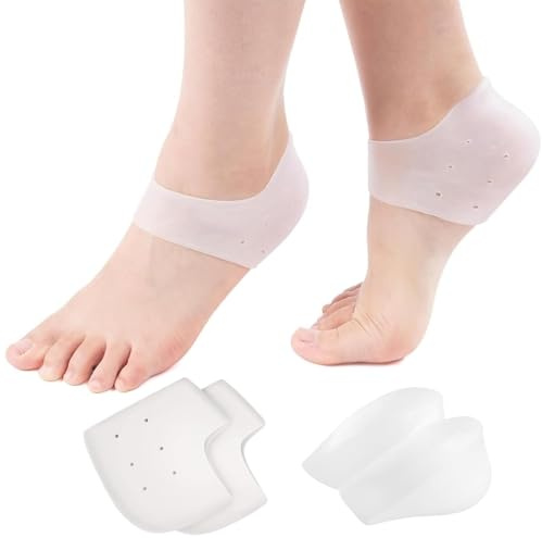 Poraceous 2 Pares Protectores de Talón de Silicona, Protector Talon Zapato, Hombres y Mujeres Protector Talon Zapato, para Talones la Fascitis Plantar, Espolones Tacón, Alivia el Dolor de Talón