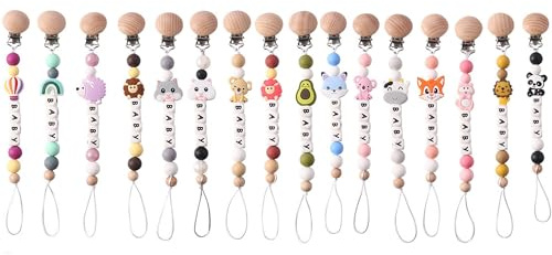 Xtyggoi Attache sucette personnalisés avec nom clips Chaîne pour tétine porte-laisse personnalisé avec lettre breloque accessoires DIY cadeaux de Noël et d'anniversaire