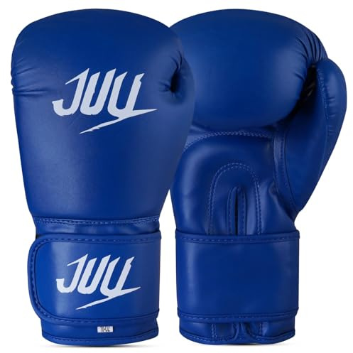 Juu Boxing Gloves for Men & Women Professional MMA Sparring Kickboxing Punch Bag Training Muay Thai Fighting (Blue, 8 OZ)