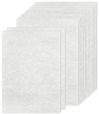120 Sheets A4 Mulberry Paper, Textured Printable Rice Paper for Decoupage Handmade Washi Papers for Writing Painting Card Making DIY Crafts (29 × 19cm)