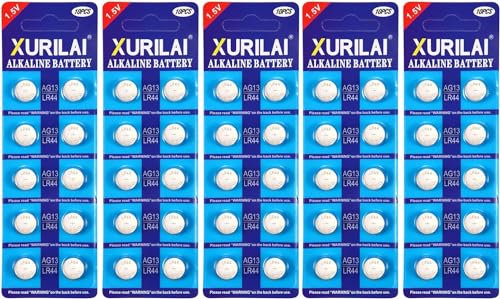 LR44 AG13 Alkaline 1.5V Knopfzellenbatterien (50pcs)