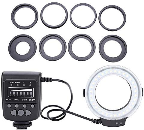 Qiilu LED Ring Light, Portable Universal LED Ring Flash Video Camera Fill Light Kit Accessoire de Photographie