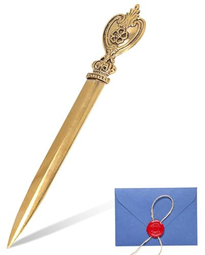 HERCHR Compatto Ufficio Apribuste retrò Tagliabuste, Elegante Leggero Taglierina Decorativa, tagliacarte apribuste da scrivania, Coltello in Lega di Zinco per Buste per Tagliare di Carta Aperte