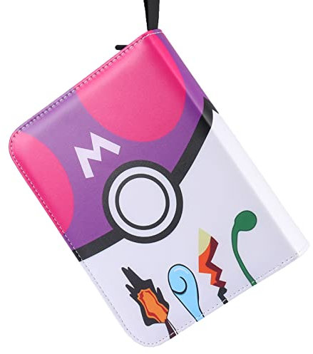 Trading Card Binder Compatible with Pokemon Storage - 480 Pockets Trading Card Album Folder with Zip - Card Binder Holder 4-Pocket Collector with 60 Removable Sleeves