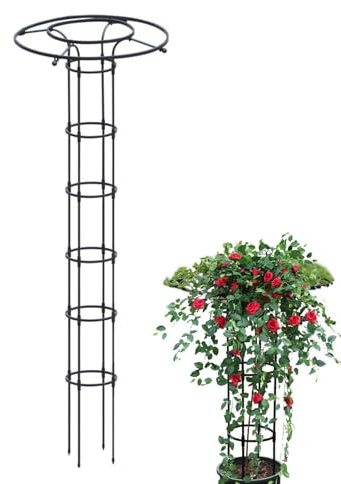 Ombrello verticale per piante a traliccio | Graticcio da giardino per piante rampicanti e fiori | Supporto per vasi di fiori fai da te per traliccio rampicante Paletto in filo metallico antiruggine