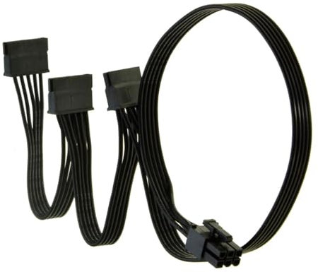 Gintai Modular Power Source PCI-e 6 Pin to 3 end X 15 Pin SATA Hard Disk Drive Power Adapter Cable for Seasonic Power Cable Connector