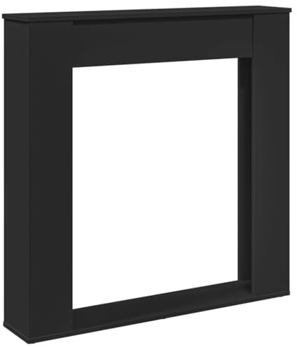 VidaXL Cadre de cheminée Noir 100x20x100 cm Bois d'ingénierie, cheminée, Console de cheminée, Ensemble de Tour de cheminée, Tour de cheminée