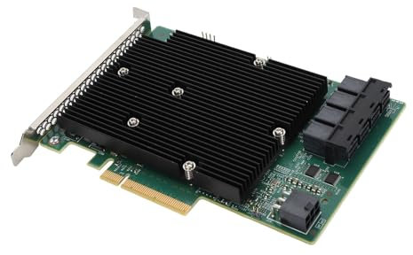 Culnflun Carte SATA, HBA Card, Carte D'extension Contrôleur HBA LSI SAS 9300 16I, PCIe Ethernet Network Card, Contrôleur de Port 16 SAS/SATA 12 Gbit/s Haute Vitesse, pour Windows Linux VMware Freebsd