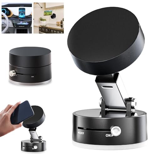 Newvenper Soporte movil Coche, Soporte magnetico movil actualizado, Plegable y portátil, fácil de Usar y Duradero, versátil, se Puede Utilizar para Gimnasio/Cocina/baño/Coche (Negro)