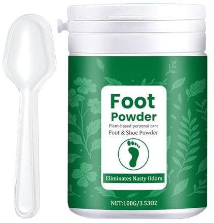 Polvo para Pies de Atleta - Protege La Frescura Del Calzado | Polvo Refrescante Antisudor 100g Con Cuchara Para Viaje Gimnasio Senderismo Y Clima Cálido
