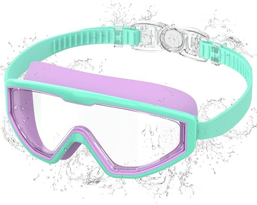 Ambienden Gafas Natación Niño, Antivaho UV, Visión 180°, Ajuste 1 Clic | Visión 180°, Ajuste Un Clic, Lentes Antivaho, Protección UV, Sello Silicona Infantil