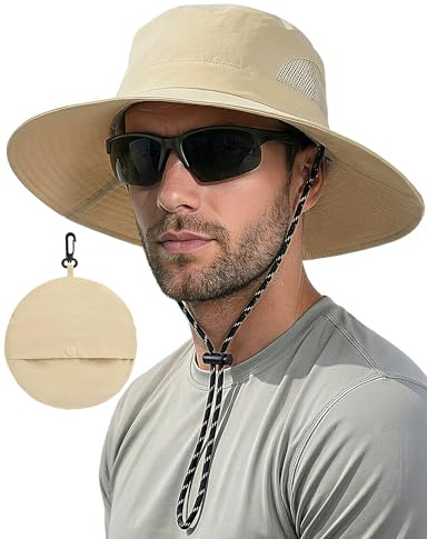 MELLIEX Sombrero Pescador Hombre Mujer Plegable Gorro de Pescador Verano con Protección UV ala Ancha Impermeable Transpirable Bucket Hat para Safari, Senderismo, Playa, Montañismo