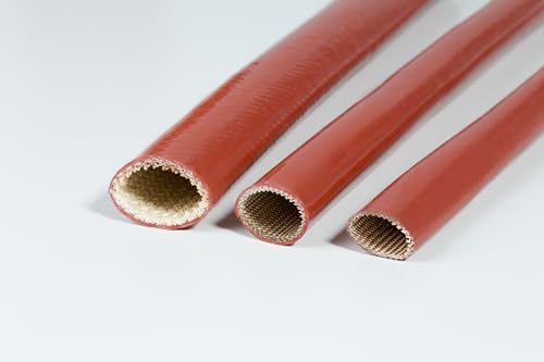 Guaina protezione tubi vano motore Auto. Resistenza calore raggi UV olio benzina, Colore ROSSO, diametro disponibile da 1 mm a 25 mm, venduto al metro (ID 14 mm)