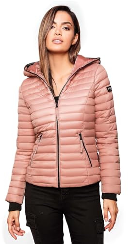 Navahoo Damen Übergangs Stepp Jacke mit Kapuze B348 [B348-Kimuk-Powder-Rose-Gr.S]