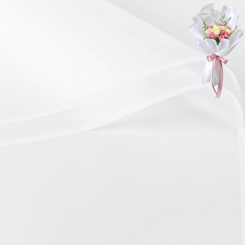 20 fogli di carta da regalo con bordo bianco, impermeabili, per San Valentino, 58 x 58 cm, per fai da te, confezioni regalo, confezioni per bouquet di fiori