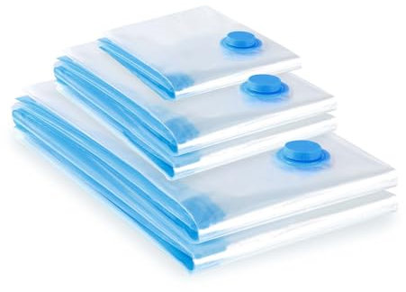 Diboniur Sac Sous Vide Vetement Aspirateur, Lot de 5 (2L 80x60 + 2M 70x50 + 1S 60x40) Sac de Rangement Sous Vide Reutilisable, Housse de Rangement Sous Vide Couettes Vetement