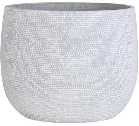 Olly & Rose Barcelona Keramik-Blumentopf – Blumentöpfe – Pflanztöpfe für drinnen und draußen (Hellgrau, 40 cm)