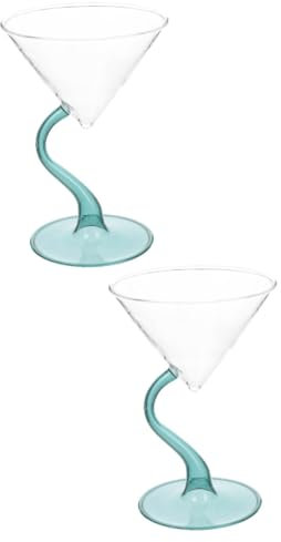 PRETYZOOM 2 Pièces coupe à glace en verre verres à vin rouge bols à dessert sur pied verre originaux verre smoothie verres à cocktails Coupes de glace tasse de pudding coupe à dessert Green