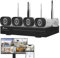 NIVIAN Kit Videosorveglianza WiFi Professionale 2K con 4 Telecamere IP, NVR 10 Canali, Immagini Super HD, IA Rilevamento Umano, Visione Notturna, Audio, HDMI, App EseeCloud, Registrazione 24/7