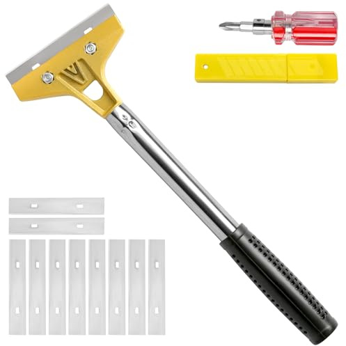 Grattoir Plaque Vitrocéramique avec Lame de Rasoir, Grattoir Peinture Large, Grattoirs Vitre Professionnel pour Nettoyer, Gratter le Mastic