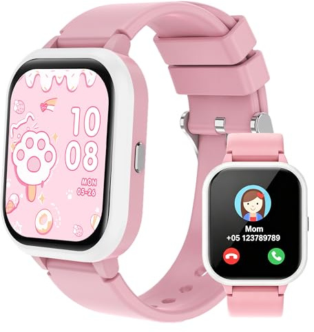 Smartwatch Bambini, 1.83 Orologio Telefono Bambino con Chiamate, 100+ Sports, 24/7 Cardiaca Monitor del Sonno, con/senza app, 14 Giochi, Fotocamera, Sveglia, IP68 Smartwatch Regalo per Ragazzi Ragazz