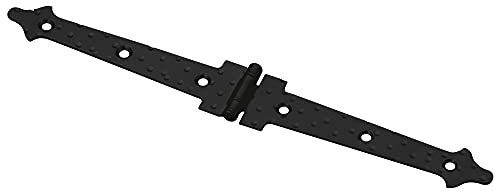 Amig - Bisagra de dos Palas Negra Mod. 552 - Estilo Forja para Puertas Abatibles Lisas de Entrada y Paso Exteriores e Interiores, y Armarios - Acabado en Acero - 180 x 22,5 x 1,5 mm