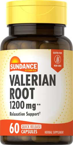 Sundance Vitamins Valerian Root 1200 mg - 60 Capsules, Pack of 2