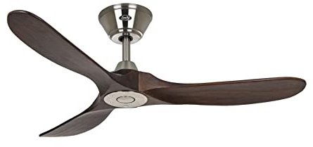 CasaFan ECO GENUINO 122 Deckenventilator, Energiesparender & leiser Ventilator mit hochwertigen Holzflügeln, 6 Geschwindigkeitsstufen mit Fernbedienung, für Räume bis 16 qm & Schrägen bis 12°